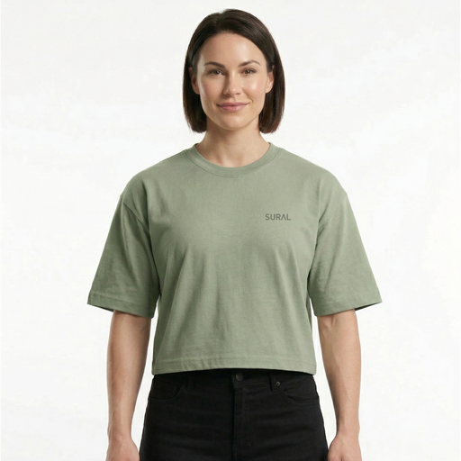[TCL-4008-RAW WOMAN] Team Custom Camiseta CROP Cotton Manga Corta Oversize MUJER - RAW WOMAN Team
